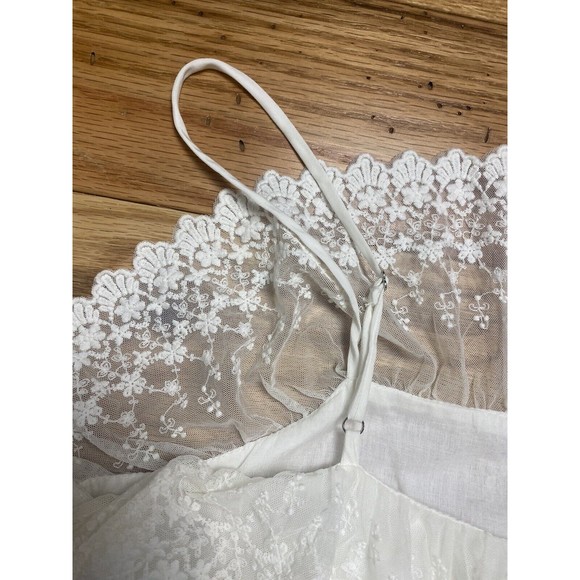DO+BE Spaghetti Strap Layer White Dress Large Ruffles Lace Flowy Short Party New - Picture 9 of 15